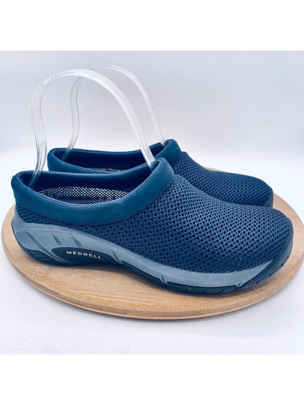 Merrell Shoes Womens 6 Blue Mesh Slip On Encore Sporty Mules Clogs Garden